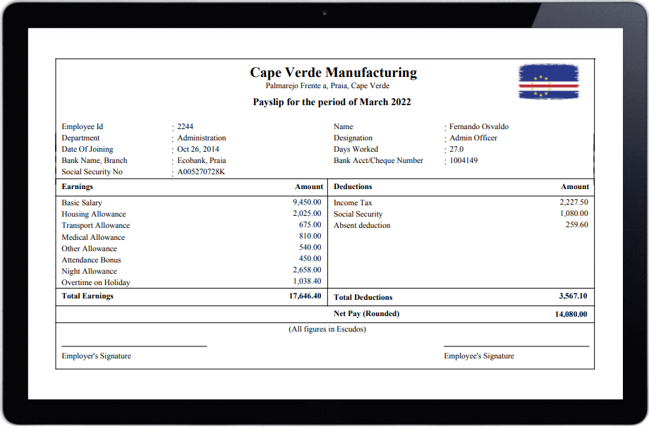 Payroll Software for Cape Verde