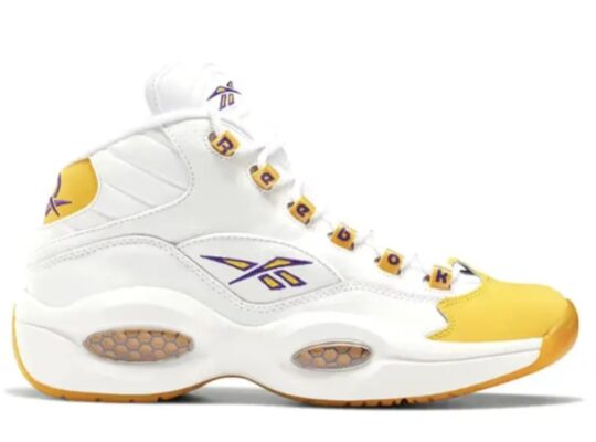 Reebok Question Mid Shoe – Yellow Toe – Honeycomb -UK9-US10- Basketball Sneakers