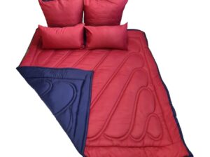 5 Piece Reversible Comforter Set – Navy/Red