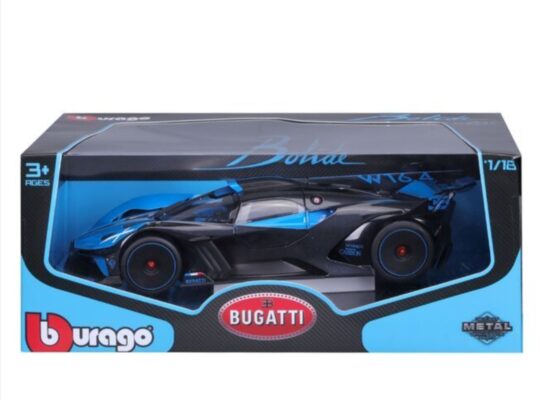 Bugatti Bolide 1/18 – Black Blue Diecast Model Car – New – Sealed – 1:18