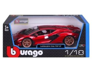 Burago 1/18 Lamborghini Sian FKP 37 – Red Diecast Model Car – New Sealed – 1:18